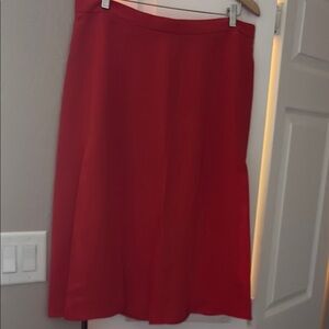 Ann Taylor Redish Orange A-Line Midi Skirt for Cocktail